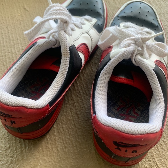 RARE vintage NIKE AIR FORCE 1 XXV '82 Shoes Black Red White 314192-162 - Picture 8 of 9